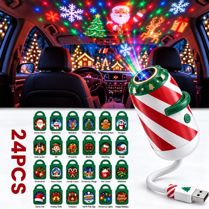 🎅🌠🎄 Merry Ride Christmas Car Projector Light – 5D Festive Projection Effect!!!