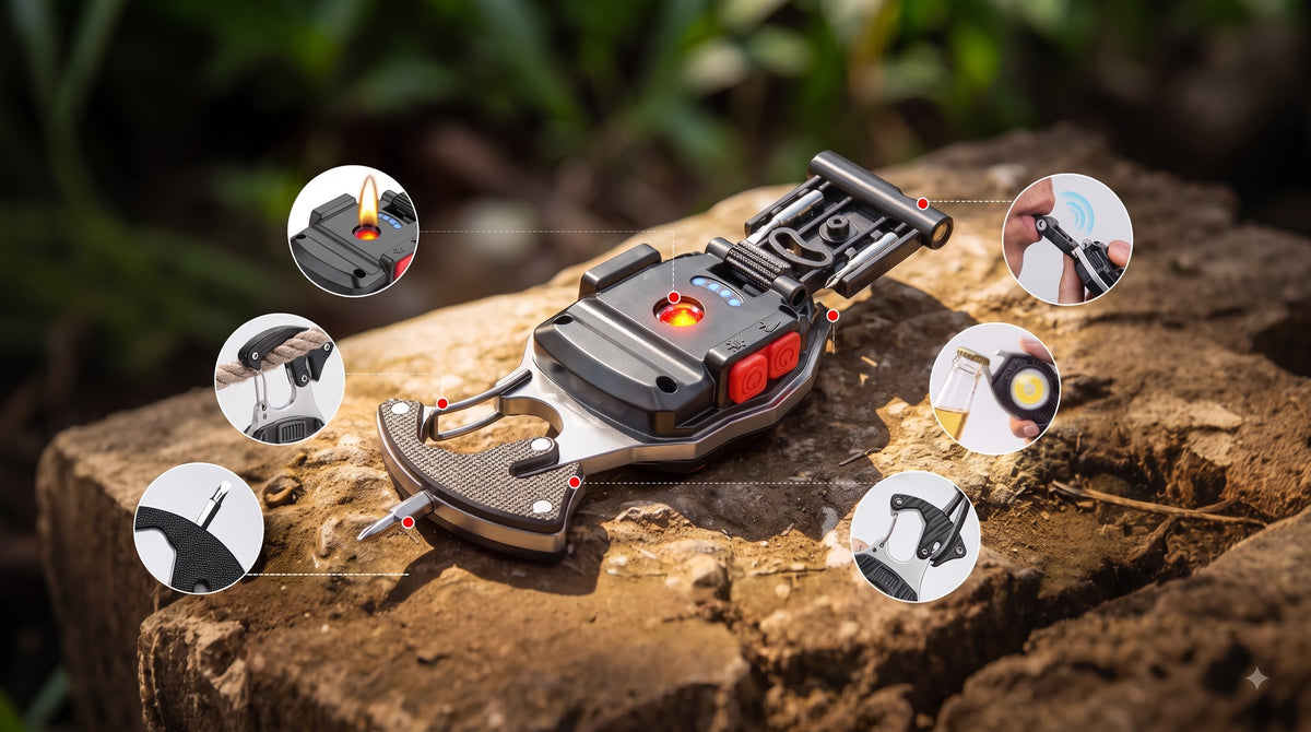 💡8-in-1 Multifunctional Keychain Flashlight🔦🌈