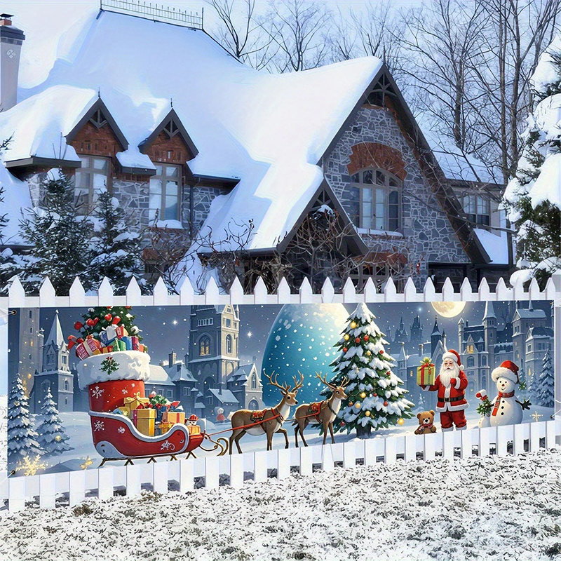 π
50% OFF! β¨ Outdoor Christmas Hanging Banner β Fade-Resistant Santa Design, Durable Weatherproof Polyester & Pre-Installed Grommets β Festive Holiday Decor for Porch, Fence & Garden π