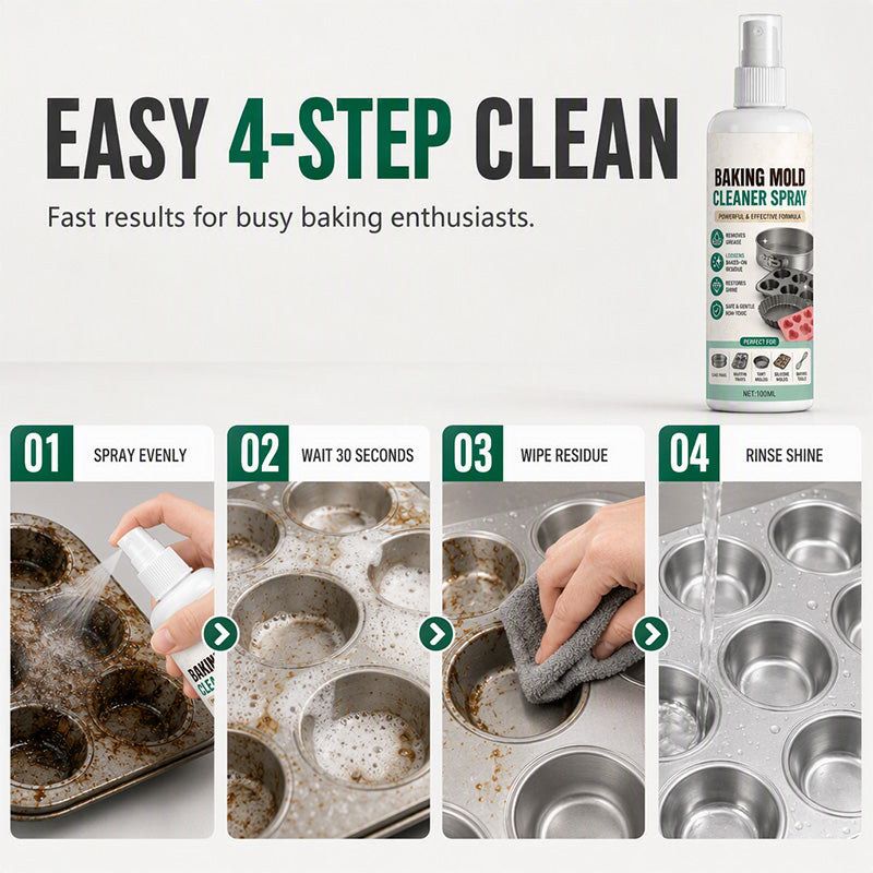 π§΄ 50% OFF! β¨ Gentle Formula Baking Mold Cleaner Spray β Easy Grease Removal, Less Scrubbing & Non-Abrasive on Bakeware β Clean Kitchen Tools Effortlessly π³