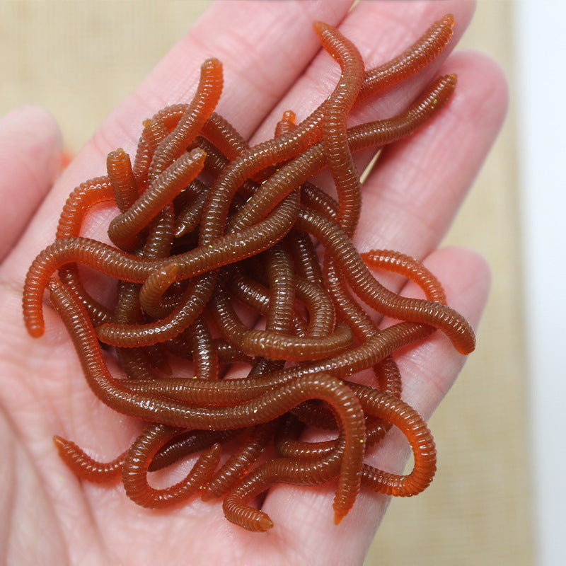 π£ Realistic Earthworm Soft Fishing Lures β Shrimp-Scented Bait, 50/100 Pack