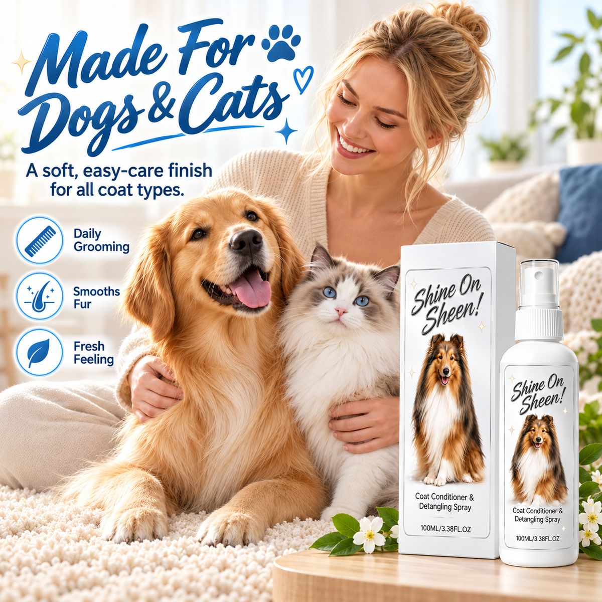 ๐พ Pet Coat Detangling and Conditioning Spray