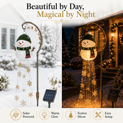 ☃️ Snowman Sparkle Cascade™ Solar Garden Light