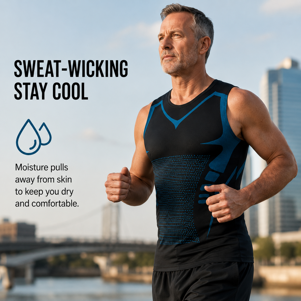 Sweat wicking mens compression tank
