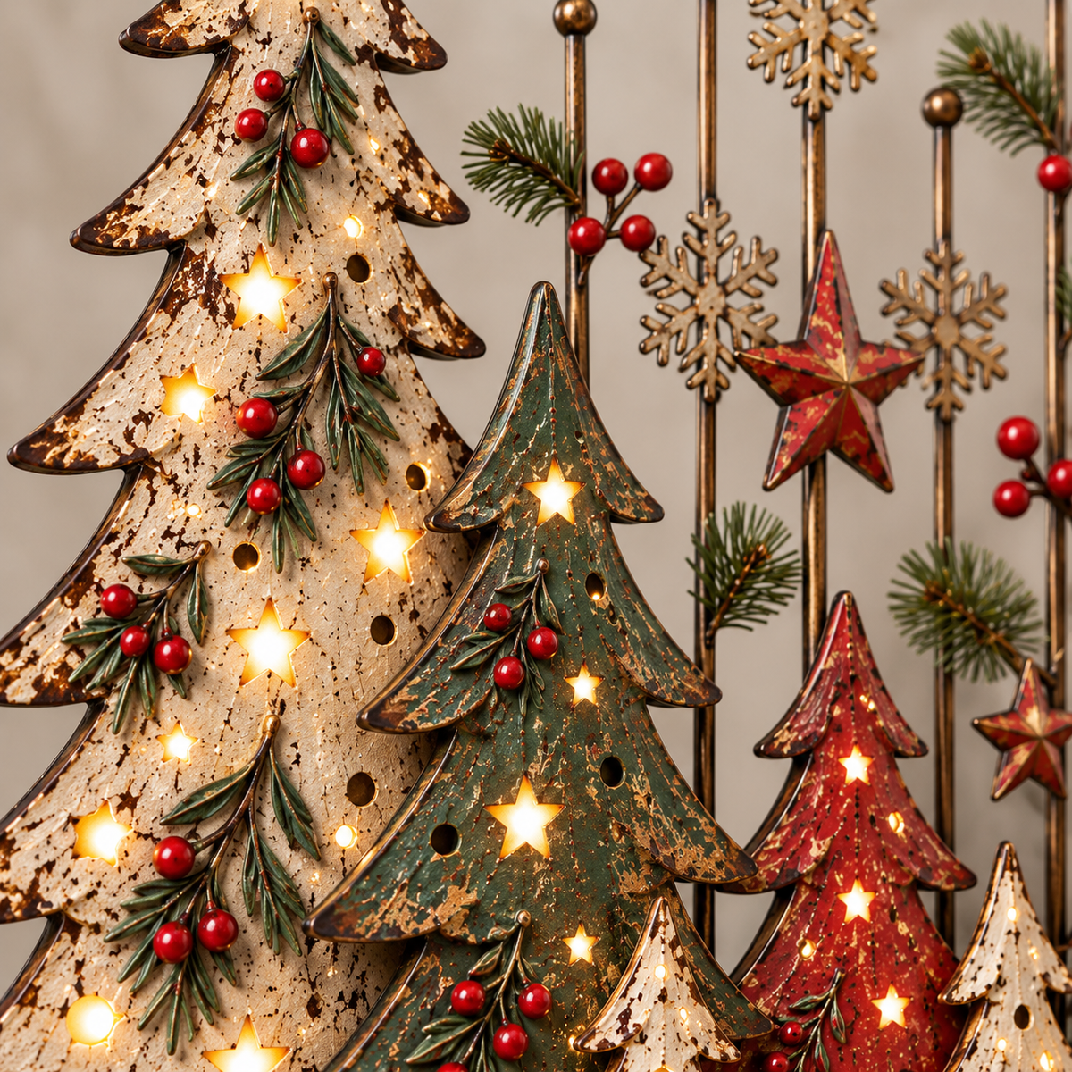 Vintage Christmas Forest Wall Art