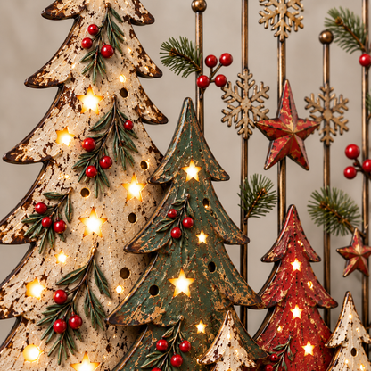 Vintage Christmas Forest Wall Art