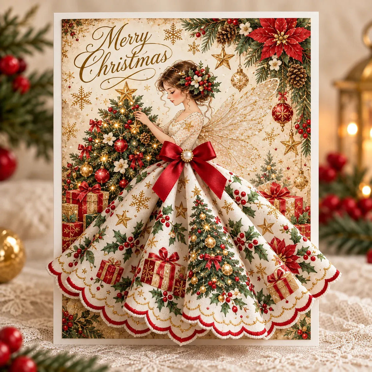 3D Christmas Angel Greeting Card