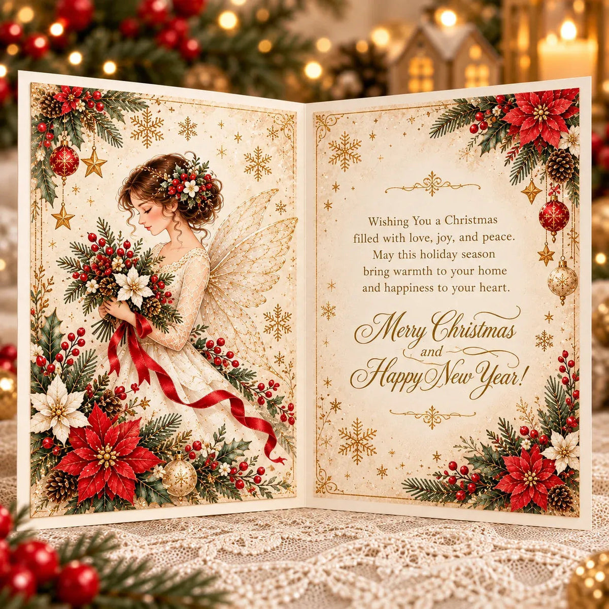 3D Christmas Angel Greeting Card