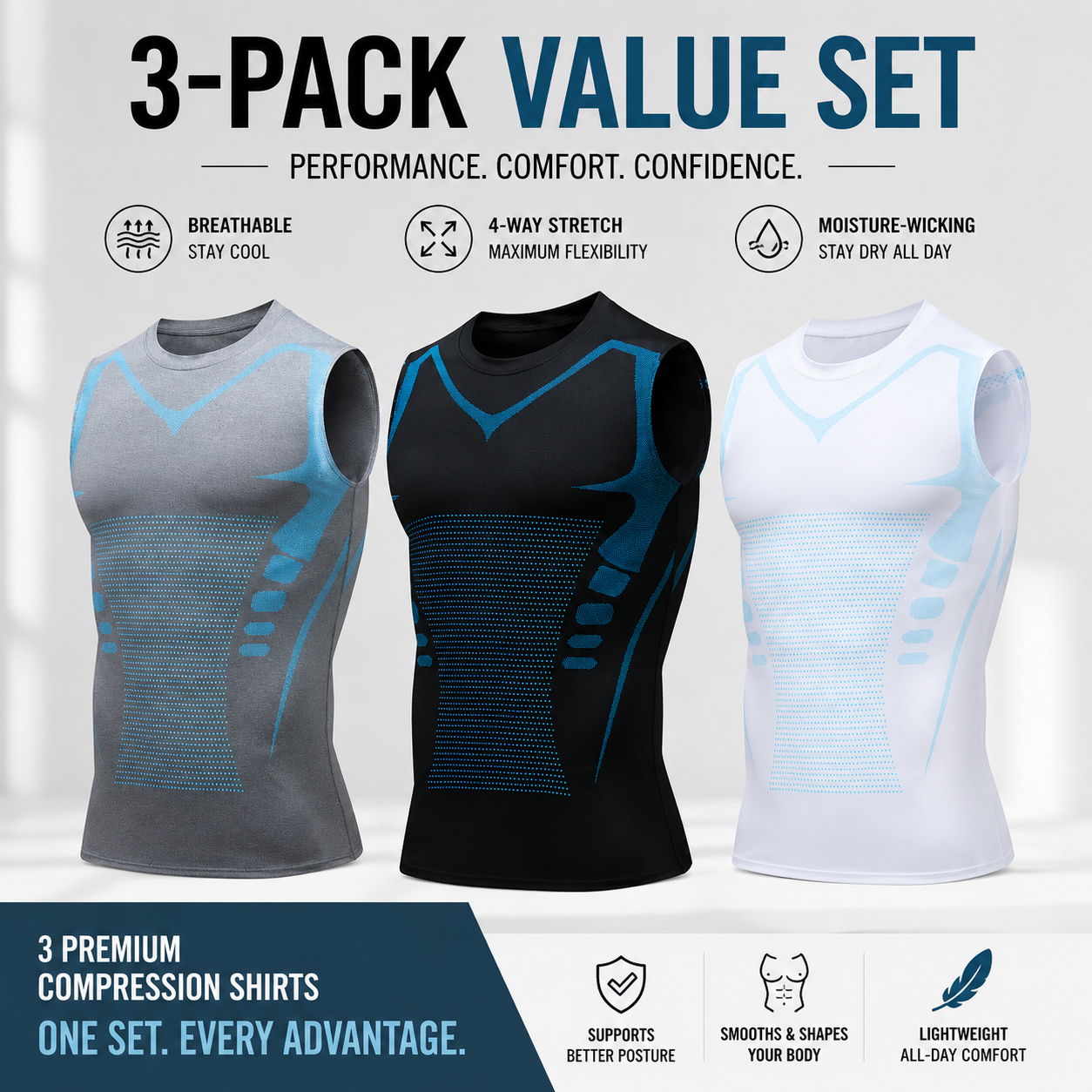 💪Men's Slimming Compression Vest | Posture Corrector Base Layer