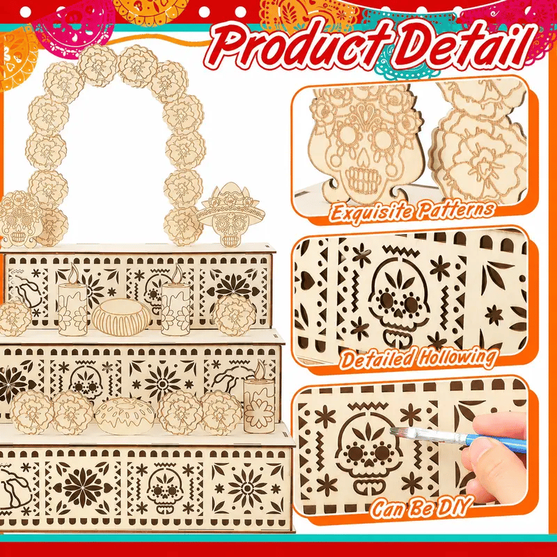 🎃Day of the Dead Wooden Altar Display Set