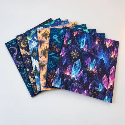 🐉 Fantasy Paper Folding Craft Kit | 4 Magical Worlds with 50 Patterned Papers & Step-by-Step Guide ✨