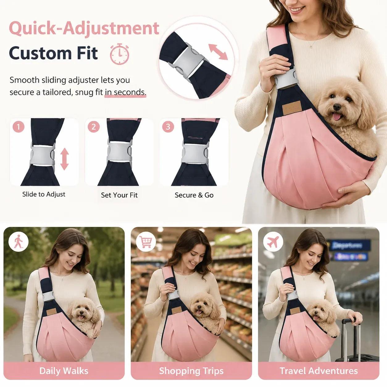 Adjustable single-shoulder portable strap | Lightweight and breathable mesh hip strap