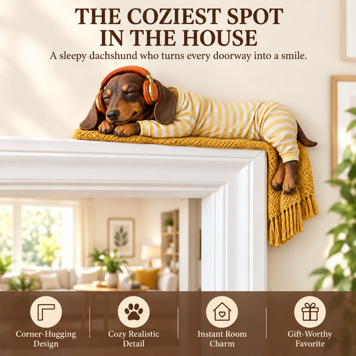 🐕Sleeping Dachshund Door Topper