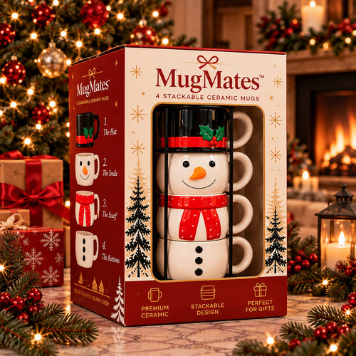 MugMates™ Christmas Mug Set — Sip & Stack