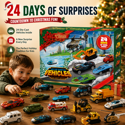 🎄 24-Day Vehicle Advent Calendar – 24 Mini Vehicles & Play Map
