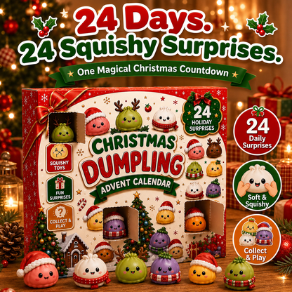 🎄 24-Day Christmas Dumpling Squishy Advent Calendar – 24 Mini Surprise Toys