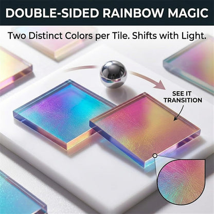 Holographic Acrylic Cubes – Dynamic Rainbow Light & Shadow