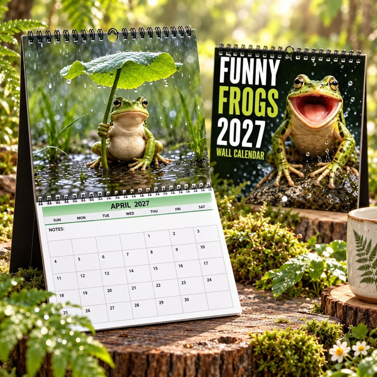 🔥HOT SALE🔥Funny Frogs 2027 Wall Calendar – Cute Humorous Frog Calendar, Quirky Amphibian Gift, Nature & Wildlife Decor