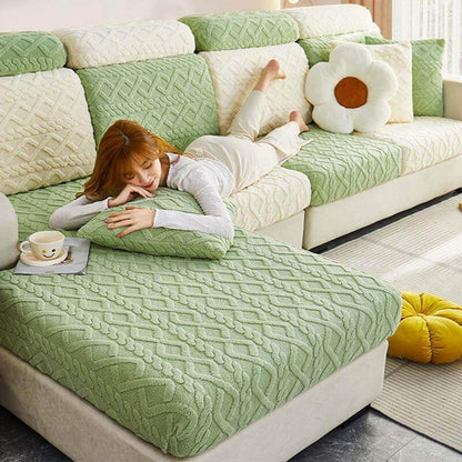 Luxury Plush Stretch Sofa Cover — Warm Comfort & Elegant Home Style