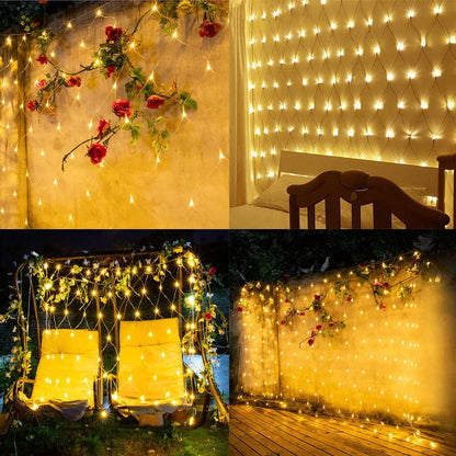 Outdoor Solar Power LED Net Lights – IP65 Waterproof Garden Lights for Magical Outdoor Décor