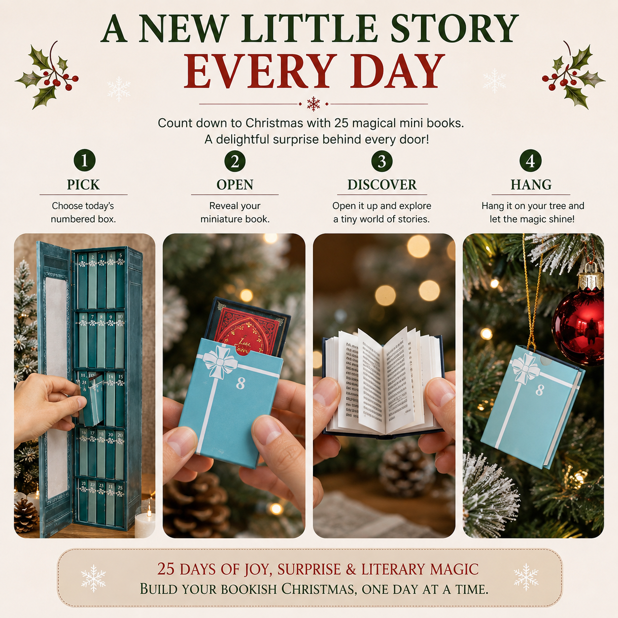 🎄 25-Day Mini Book Advent Calendar – A Book Lover's Christmas Countdown