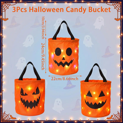 👻 Glow-in-the-Dark Halloween Candy Basket – LED Trick-or-Treat Bag
