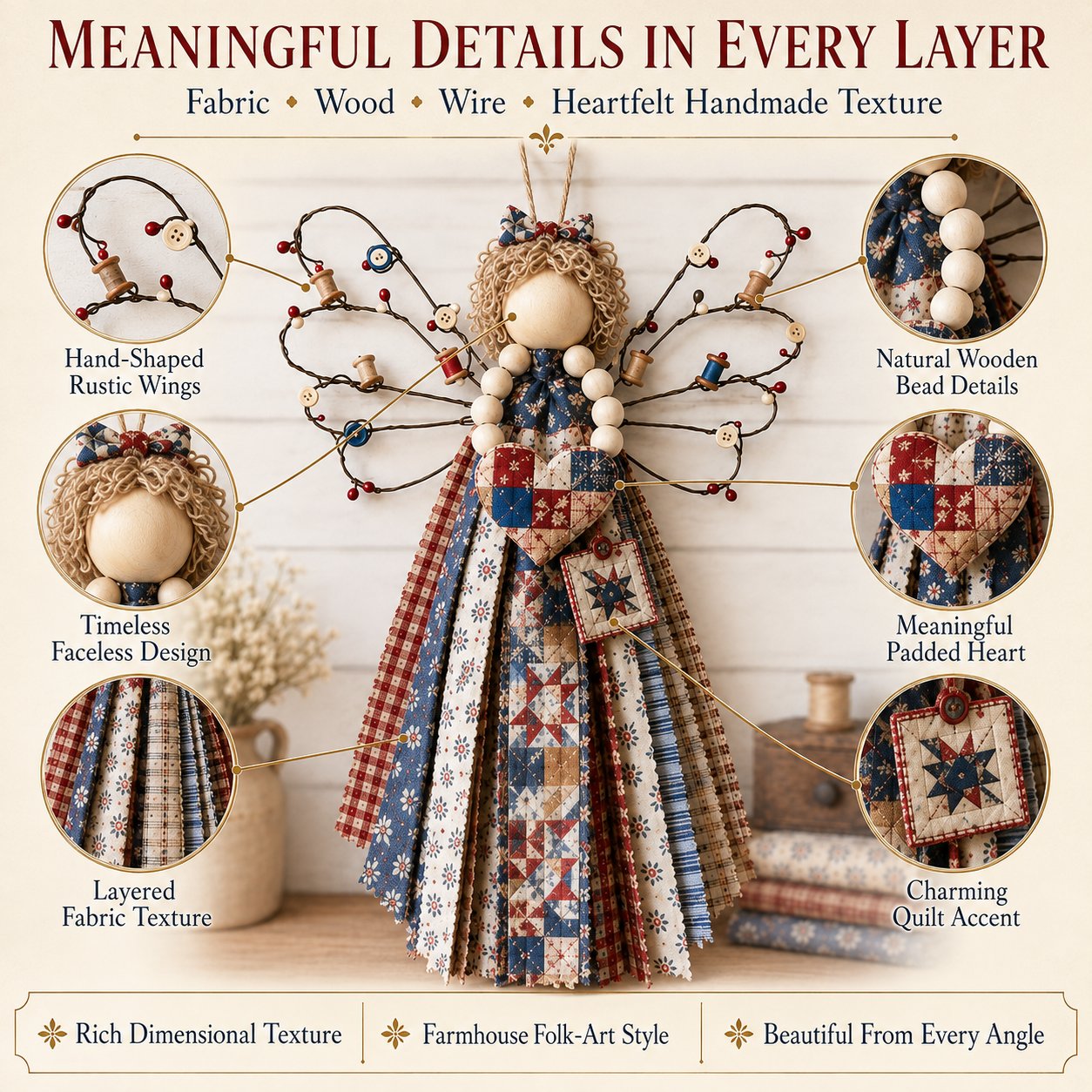 Angel Fabric Hanging DIY Kit - Stitch a Little Blessing That Stays Forever