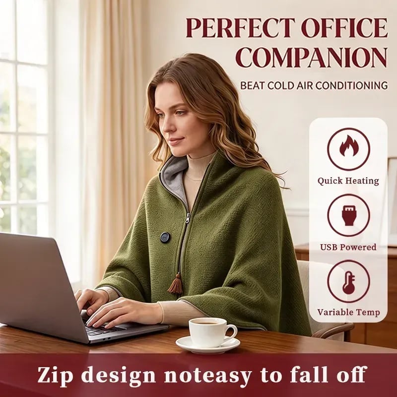 ❄️ LAST CHANCE 50% OFF Heated Wearable Blanket – Stay Warm at Your Desk Without Bulky Layers 🔥