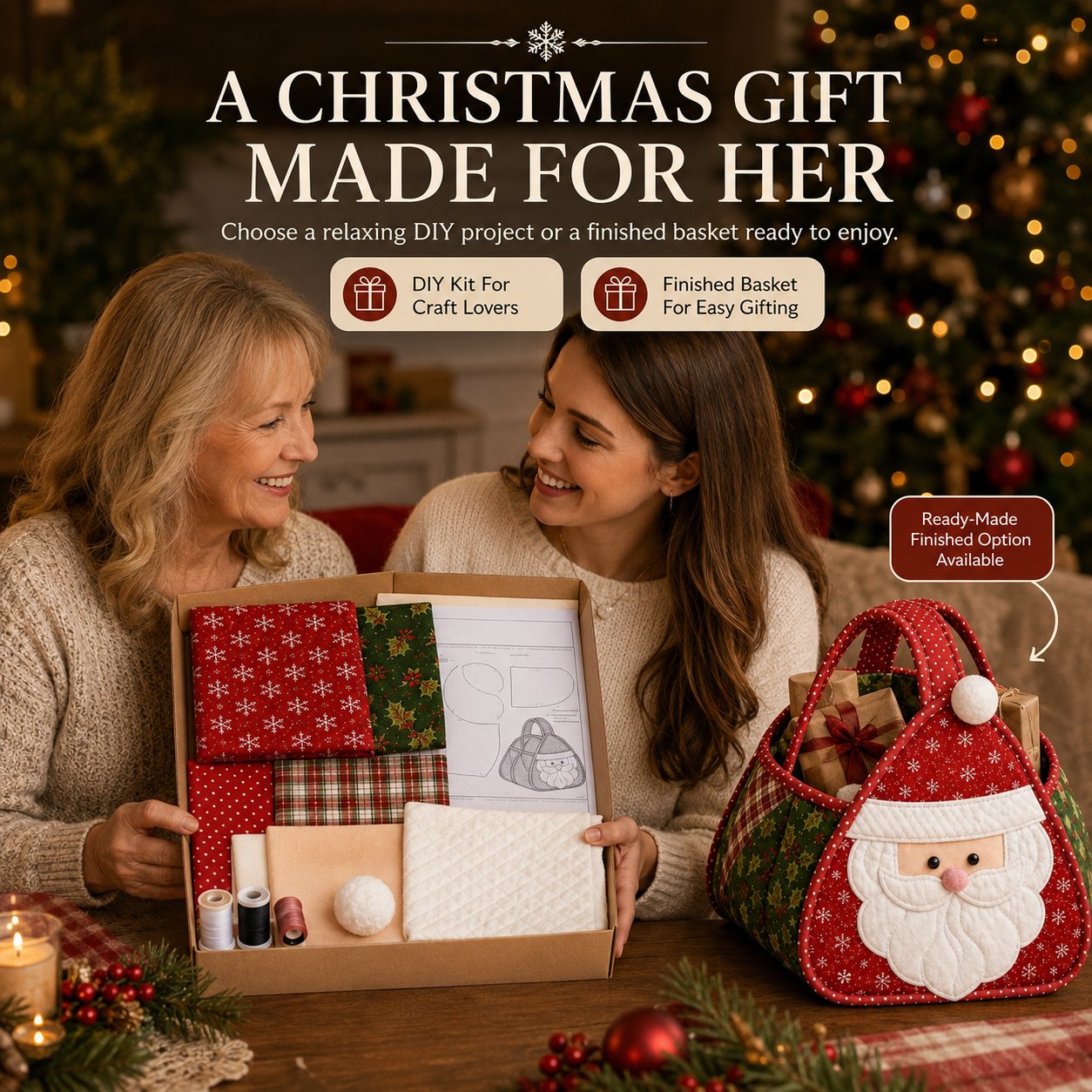⏳ Last Day 49% OFF – 🎄 Christmas Character Quilted Carry Basket🎁✨