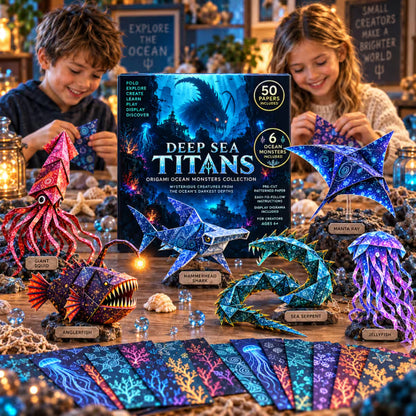 🐉 Fantasy Paper Folding Craft Kit | 4 Magical Worlds with 50 Patterned Papers & Step-by-Step Guide ✨