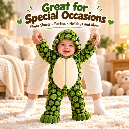 Little Turtle Plush 3D Shell Baby Onesie – Cute Hooded Cozy Romper！！！
