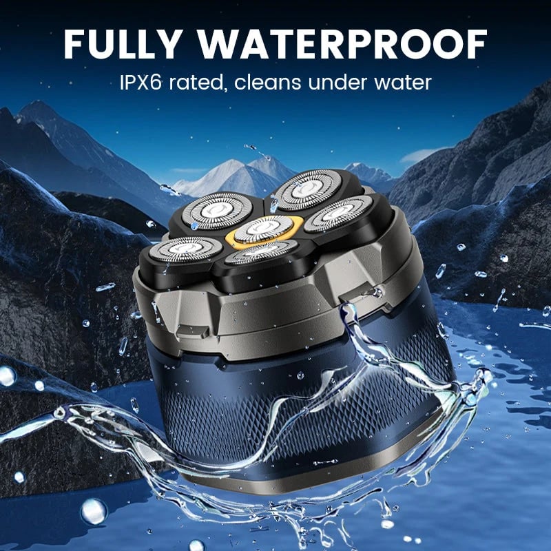 🎁2026 Mega Hot Sale 56%OFF!!!⚡6D Waterproof Head Shaver Kit for Bald Men，Magnetic Cleaning, IPX6 Full Washable【 90 Mins Runtime. Zero Pain! ]✨🚿🔒