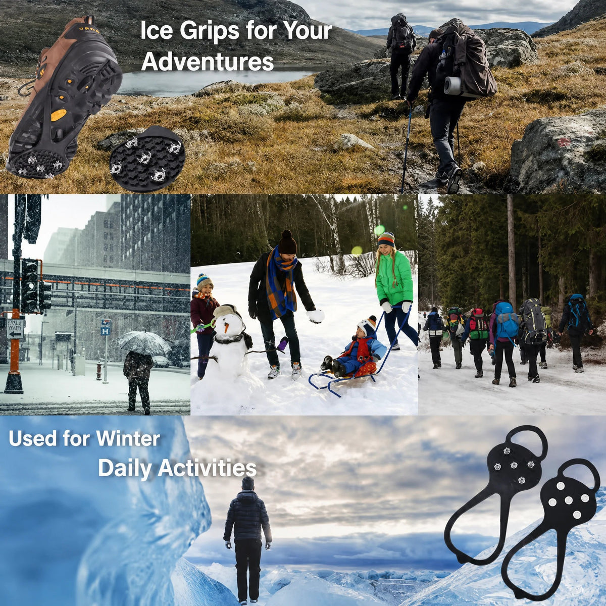 5-Prong Anti-Slip Spikes For Safe Winter Walks – Compatible With All Types Of Footwear