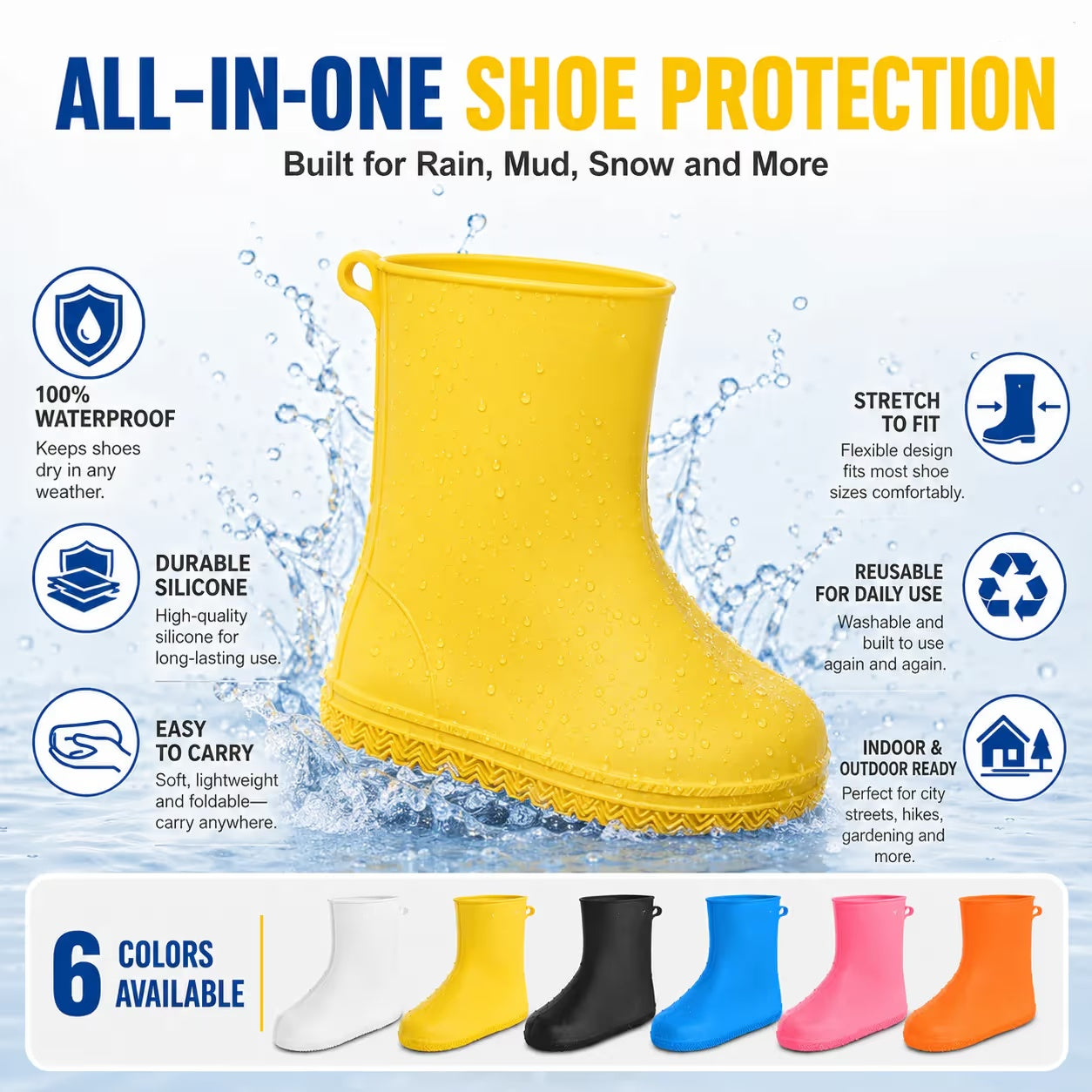 🔥 Stop Soaked Sneakers! Heavy-Duty Rain Shoe Covers – Anti-Slip & Fold Into Your Bag 🌧️