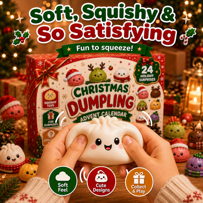 🎄 24-Day Christmas Dumpling Squishy Advent Calendar – 24 Mini Surprise Toys