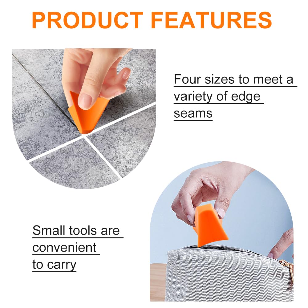 🛠️ 4-Piece Silicone Caulk Finishing Tool Set – 3/6/10/16mm Seam Smoother & Grout Spreader for Kitchen, Bathroom, Windows & Home Repairs
