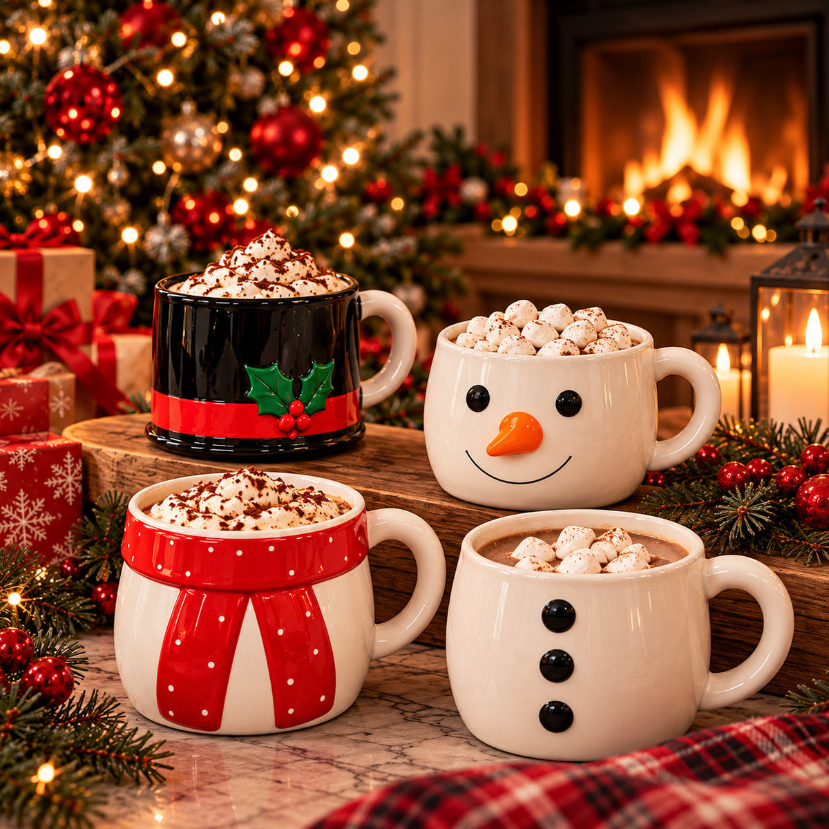 MugMates™ Christmas Mug Set — Sip & Stack