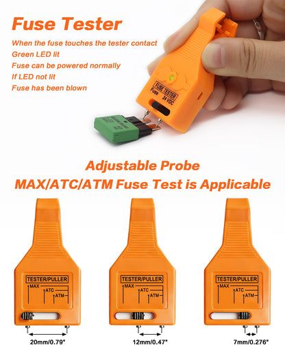 DC 24 V Automotive ATO/ATC ATM Blade and Glass Tube Fuse Tester Puller for Mini/Standard Blade Fuse