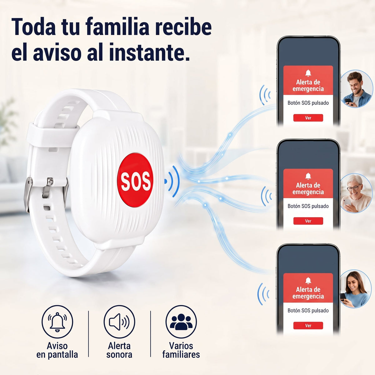 🚨⌚ Pulsera SOS WiFi para Mayores – Aviso Instantáneo a la Familia 📲💙 Un botón. Un aviso. Más tranquilidad para todos.