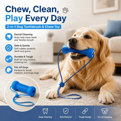🐶 2-in-1 Dog Dental Chew Toy & Brushing Helper – Easier Daily Teeth Cleaning