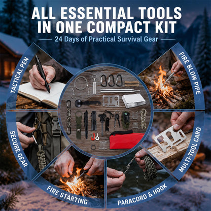Survival Kit Advent Calendar 24 Days Christmas Countdown for Men Boys