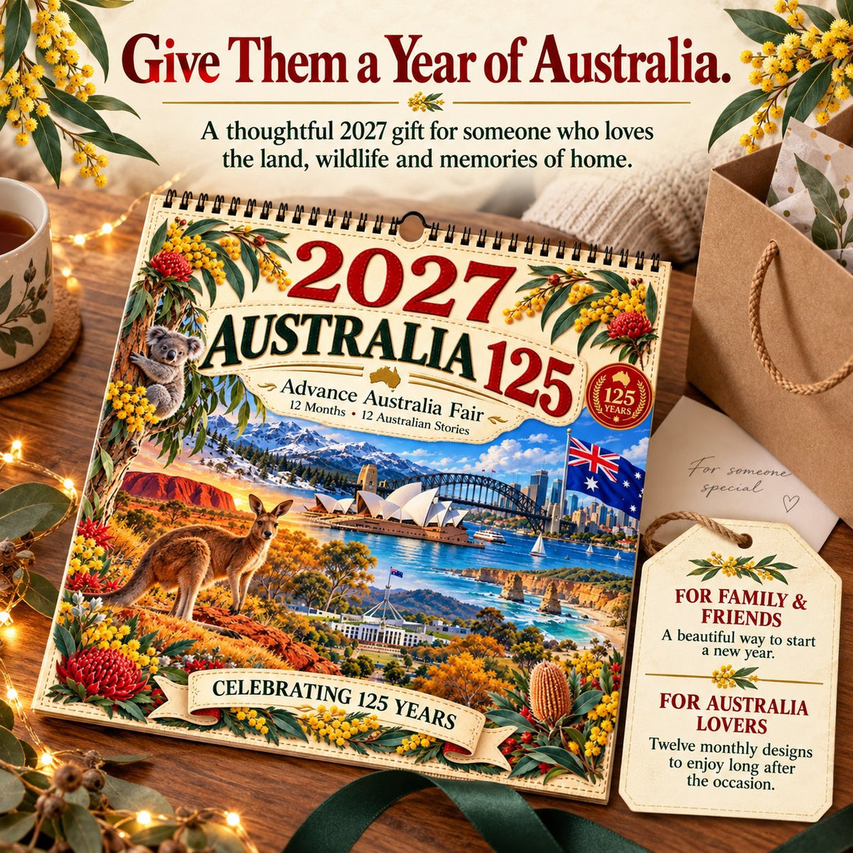 🔥🦘2027 Australia 125th Anniversary Wall Calendar 🐨