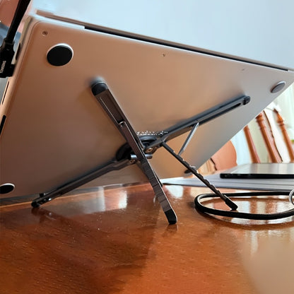 3-in-1 Magnetic Phone Stand | Foldable Aluminum Desktop Holder for Phone, Tablet &amp; Laptop | 8-Level Adjustable Angle | Strong Magnetic Mount