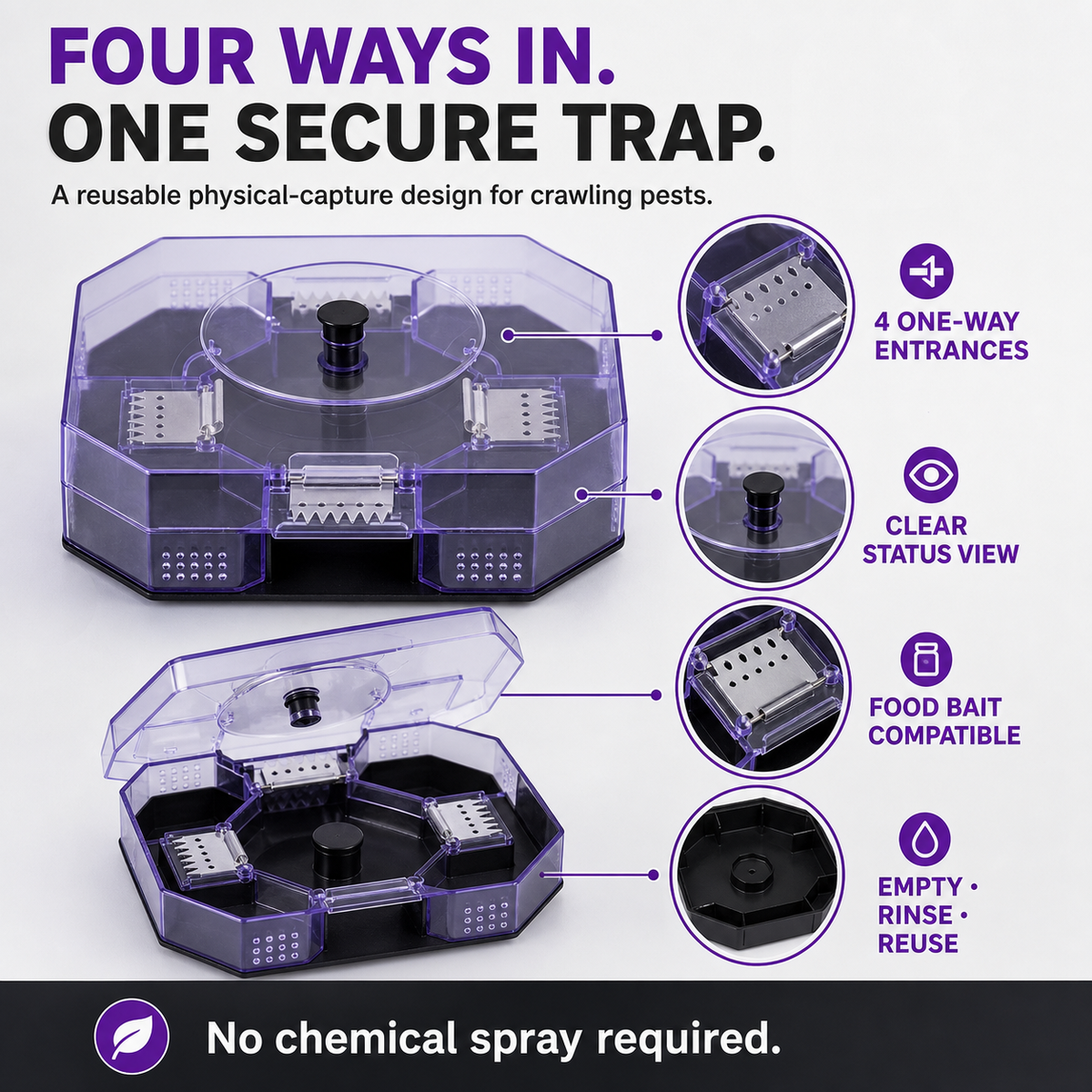 Reusable No-Spray Roach Trap – Chemical-Free