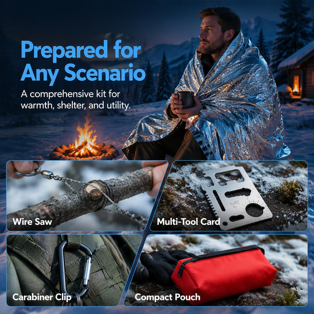 Survival Kit Advent Calendar 24 Days Christmas Countdown for Men Boys