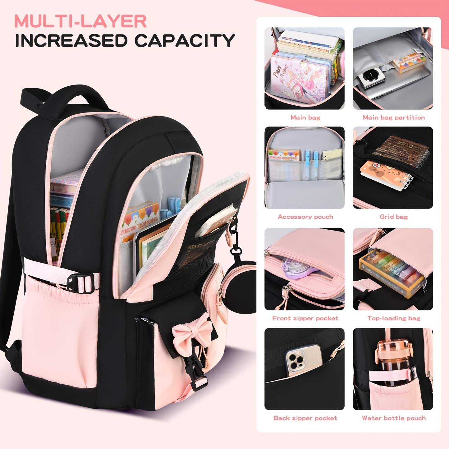 The Cute & Spacious Backpack Set Every Girl Wants — Carry Everything In Style Without The Bulk 🎀
