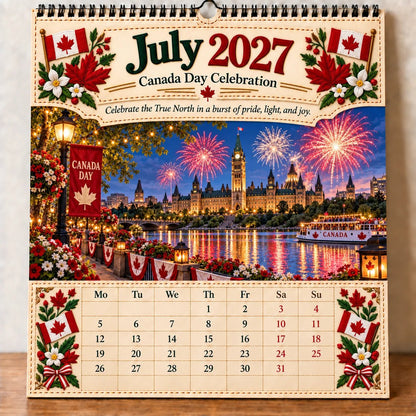 💯🇨🇦🍁 2027 Canada 160th Anniversary Commemorative Wall Calendar 🍁🇨🇦