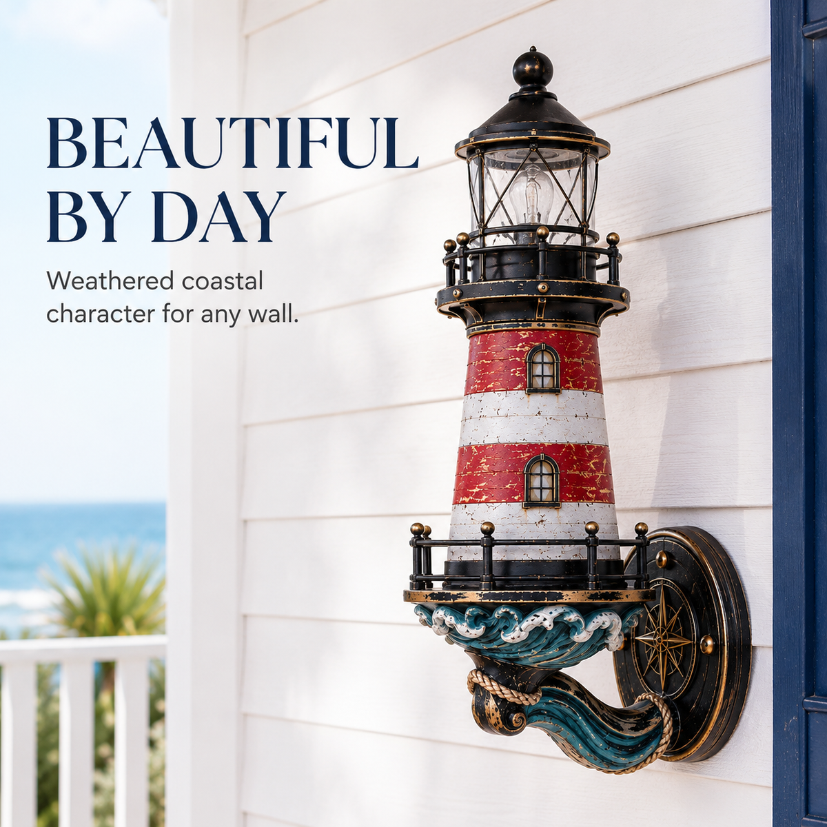 🌊🌊Vintage Coastal Lighthouse Wall Light