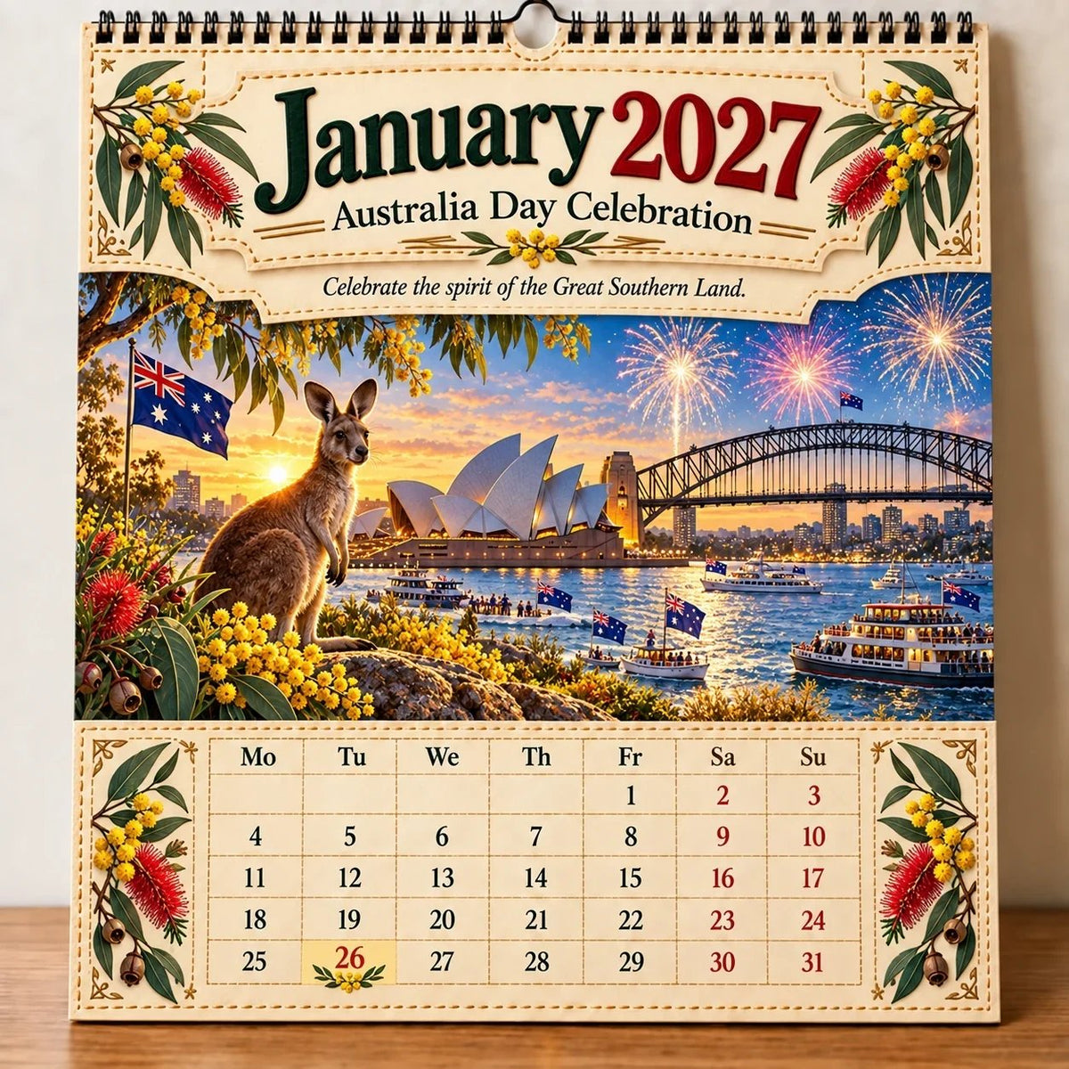 🔥🦘2027 Australia 125th Anniversary Wall Calendar 🐨