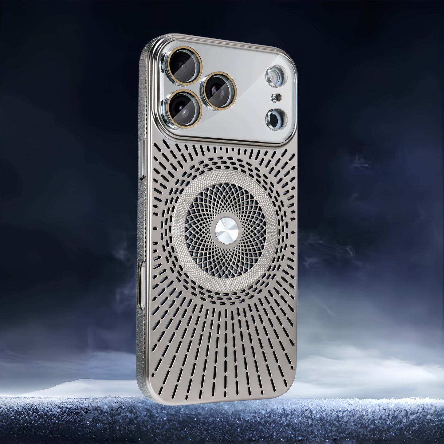 iPhone 17 ProMax/16/15/14/13/12 Hollow Back Panel Heat Dissipation Breathable Mobile Phone Case With Magnetic Ring